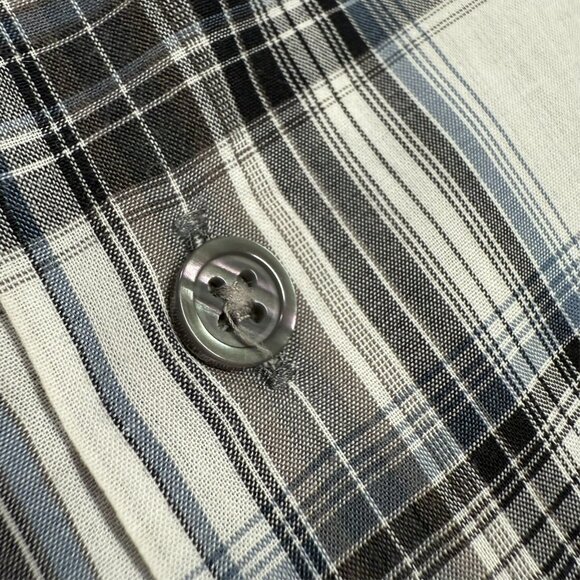 John Varvatos Long Sleeve Button Up Plaid Shirt Cotton Lightweight Medium - Picture 4 of 8
